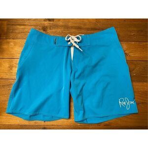 Ron Jon size 3 junior board shorts swim bottoms blue yellow